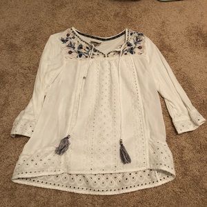 white floral long sleeve